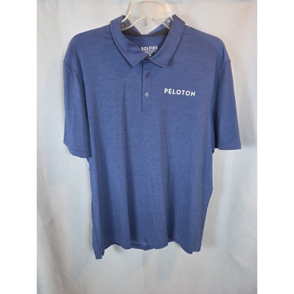 BNWT:  Solfire Peloton Men's Short Sleeve Polo Shirt Size XL Blue